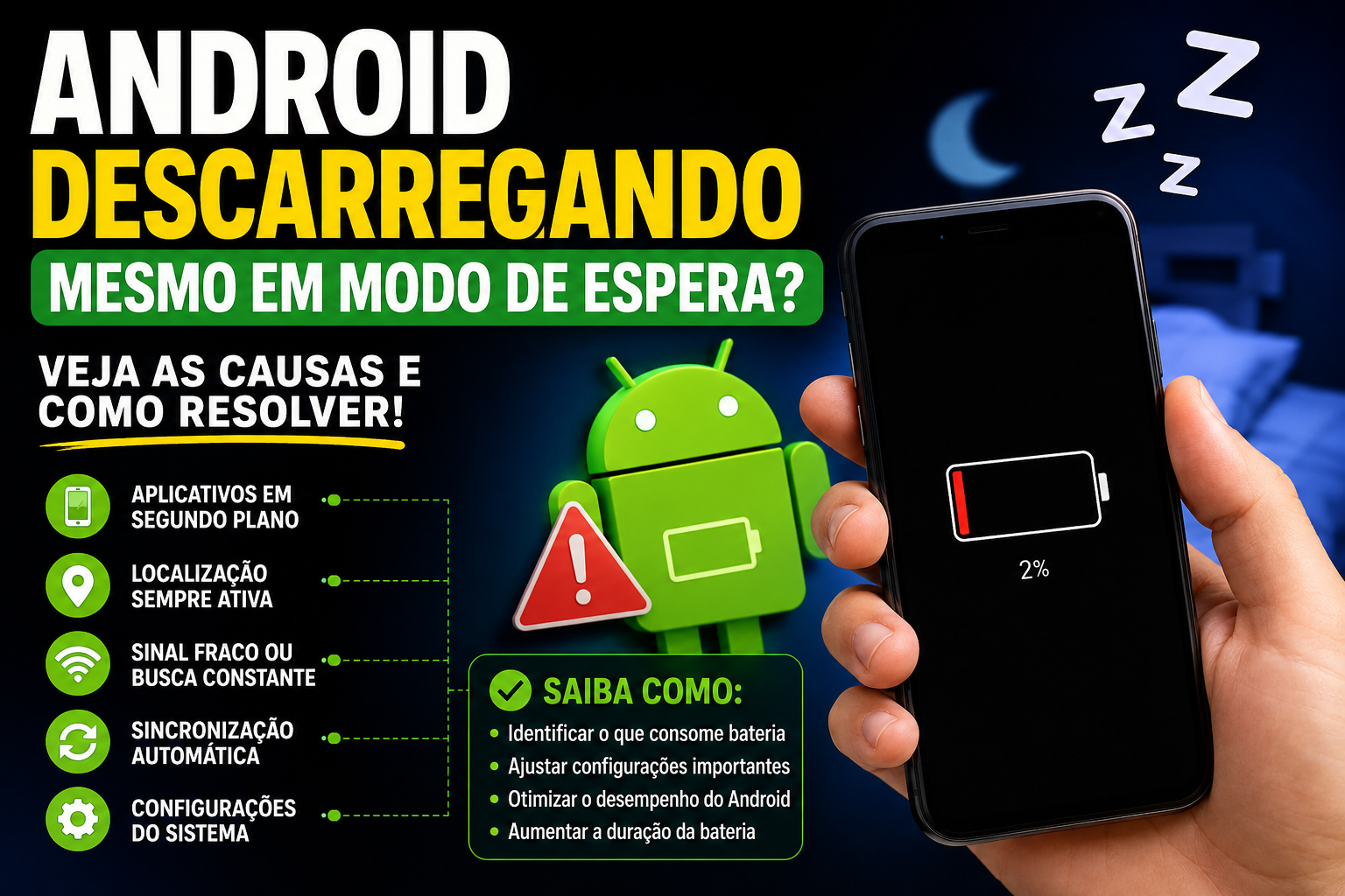 Android descarregando em modo de espera
