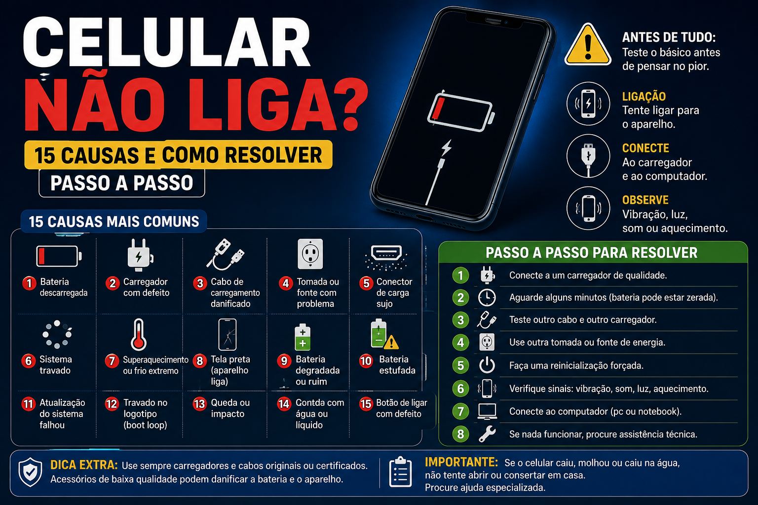 Celular Não Liga Causas e Soluções