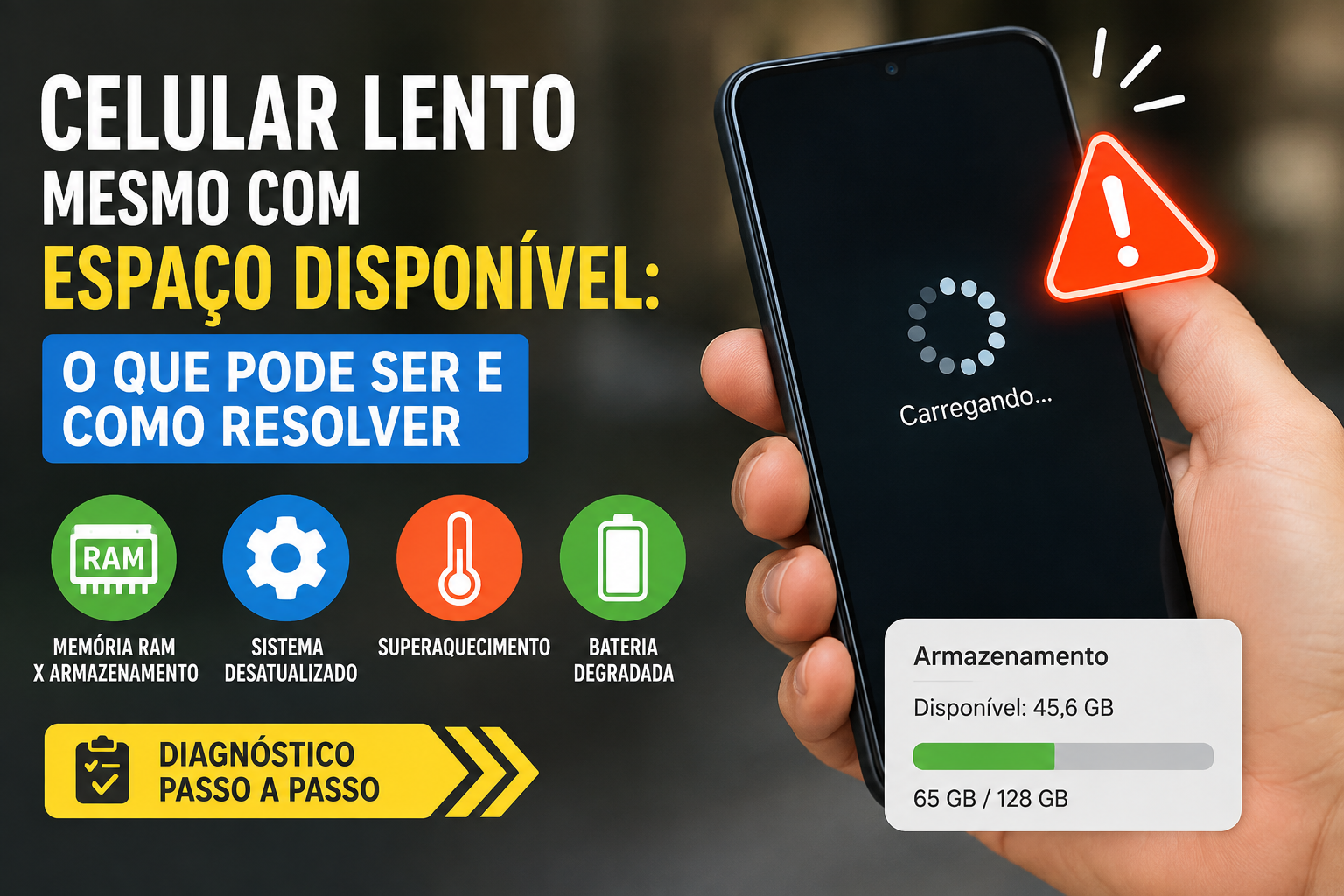 Celular lento mesmo com espaço disponível o que pode ser e como resolver