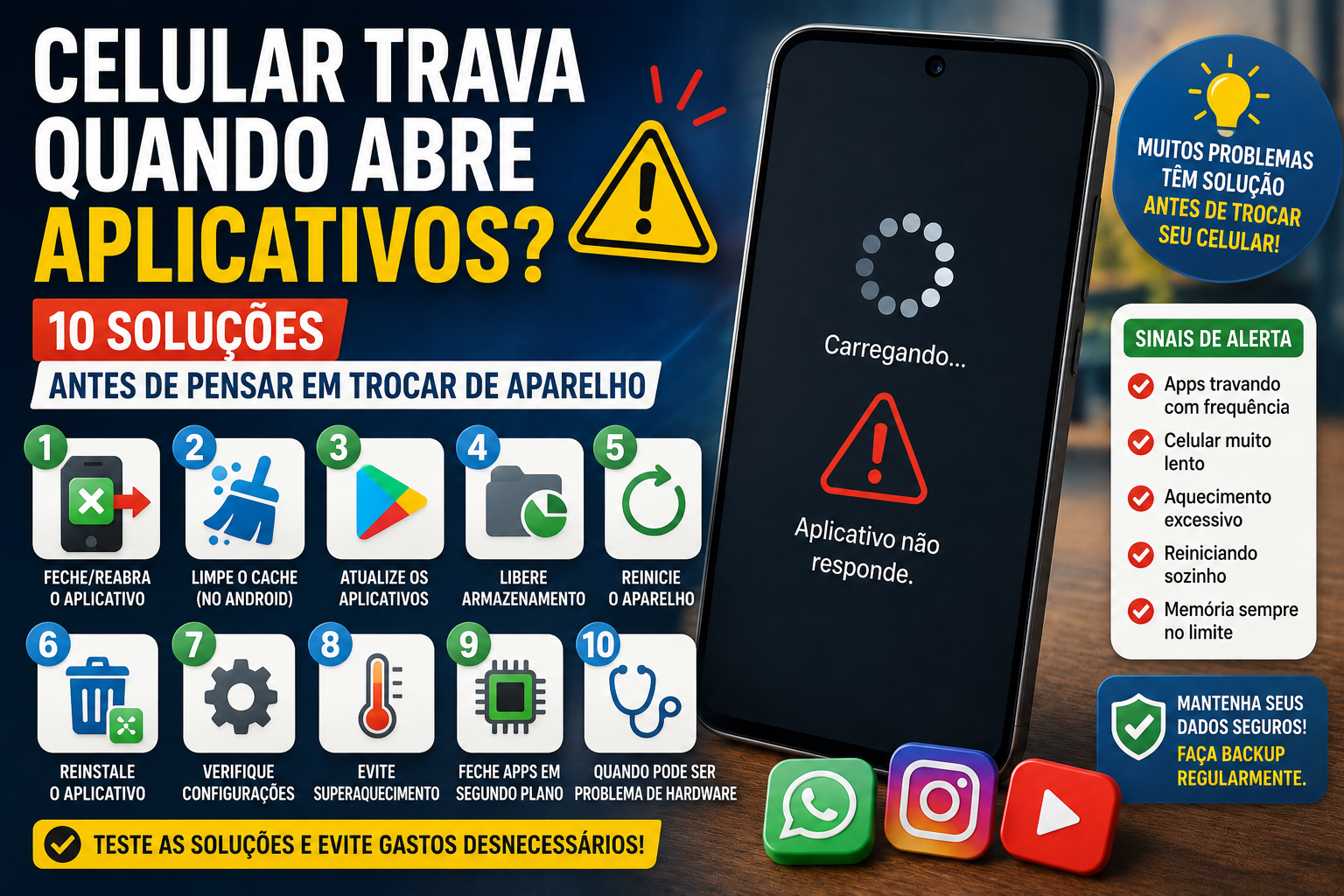 Celular trava quando abre aplicativos 10 soluções antes de pensar em trocar de aparelho