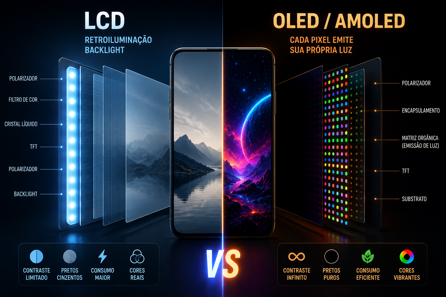 LCD vs OLED A Batalha das Telas