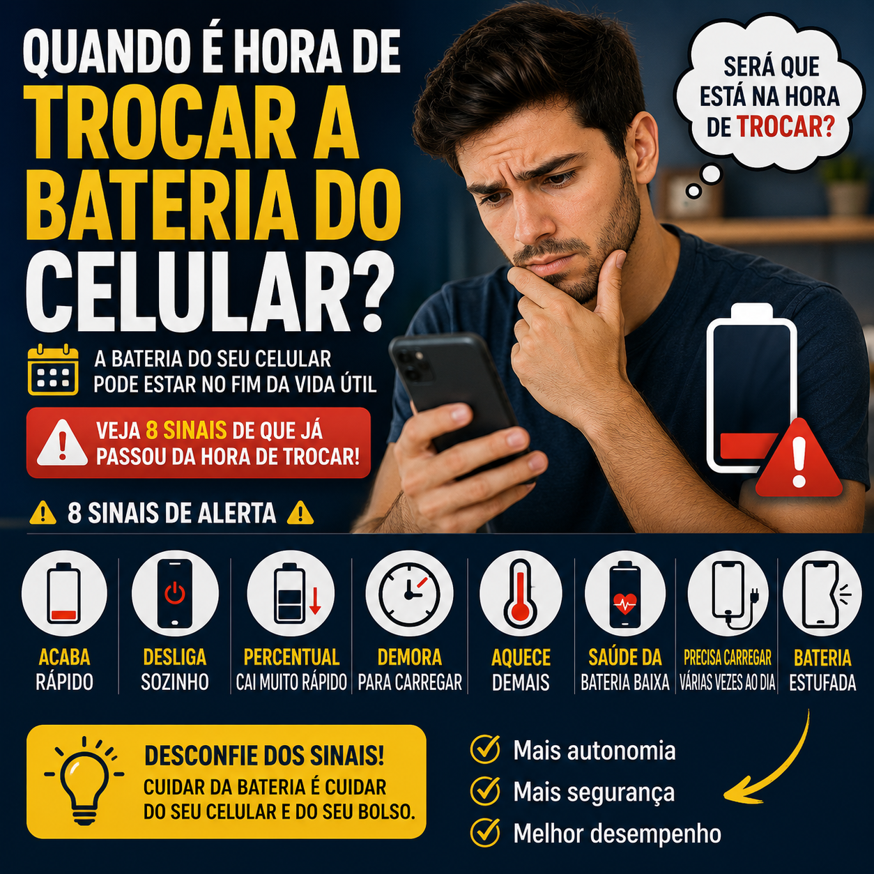 Sinais Para Trocar a Bateria do Celular