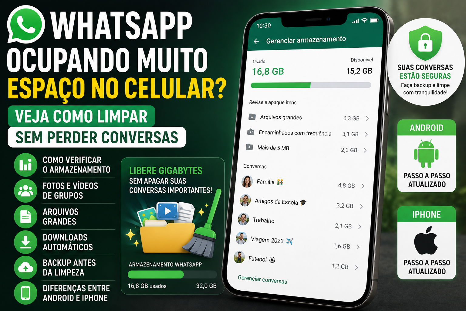 WhatsApp ocupando muito espaço no celular Veja como limpar sem perder conversas